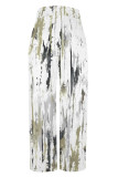 Casual Street Geometric Print Pocket Contrast Loose High Waist Wide Leg Full Print Bottoms