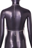 Sexy Patchwork Chains Backless Accessories