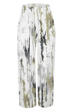 Casual Street Geometric Print Pocket Contrast Loose High Waist Wide Leg Full Print Bottoms