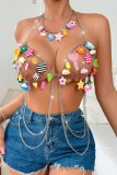 Sexy Patchwork Chains Backless Accessories