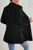 Casual Solid Color Cardigan Turndown Collar Outerwear