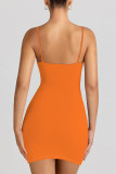 Sexy Letter Print U Neck Sling Dresses