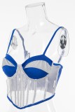Sexy Casual Patchwork Backless Spaghetti Strap Tops