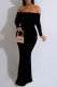 Sexy Solid Color Off Shoulder Long Dresses