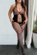 Sexy Hot Solid Color Hollow Out See-Through Backless Halter Plus Size Sleepwear