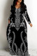 Casual Street Floral Print Pocket Contrast V Neck Printed Dresses