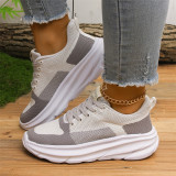 Casual Sportswear Patchwork Belted Round Comfortable Out Door Sport Shoes