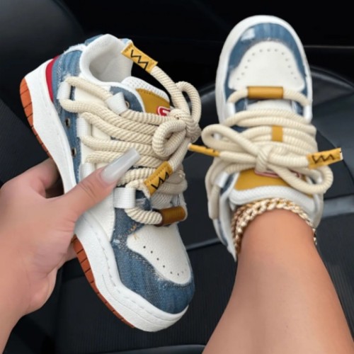 Casual Patchwork Frenulum Contrast Round Comfortable Out Door Shoes