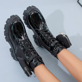 Daily Cross Straps Closed Leather Shoes