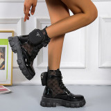 Daily Cross Straps Closed Leather Shoes