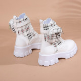 Daily Cross Straps Closed Leather Shoes