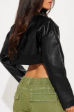 Daily Letters Patchwork Zipper Zipper Collar Outerwear