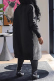 Daily Buttons Patchwork Contrast Turndown Collar Outerwear