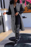 Daily Buttons Patchwork Contrast Turndown Collar Outerwear