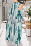Casual Street Striped Print Pocket Contrast Loose High Waist Wide Leg Full Print Bottoms