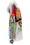 Casual Letters Patchwork Hooded Tops