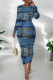 Casual Print Patchwork O Neck Long Dresses