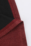 Sexy Solid Color Sequined Irregular Square Neck Evening Dresses