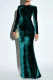 Sexy Prom Solid Color Backless Velvet O Neck Evening Dresses