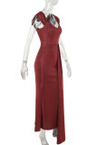 Sexy Solid Color Sequined Irregular Square Neck Evening Dresses
