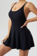 Sportswear Solid Color Patchwork Backless