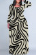 Casual Street Geometric Print Contrast O Neck Printed Plus Size Dresses