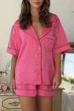 Casual Sweet Print Patchwork Valentines Day Sleepwear