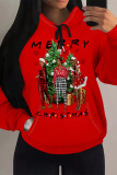 Casual Party Skull Head Cartoon Print Letters Draw String Pocket Hooded Tops
