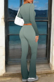 Casual Street Gradient Print Contrast O Neck Long Sleeve Two Pieces