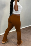 Casual Street Solid Color Contrast O Neck Short Sleeve Two Pieces