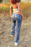 Sexy Solid Backless Strapless Tops