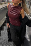 Casual Solid Basic Turtleneck Tops