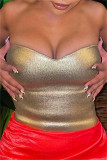 Sexy Solid Backless Strapless Tops