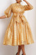 Elegant Solid Color Patchwork Strap Design O Neck A Line Dresses