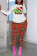 Casual Plaid Letter Print Basic O Neck Long Sleeve Two Pieces