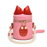 Casual Daily Bow Patchwork Pearls Decor Zipper Bags