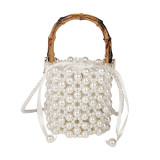 Casual Daily Patchwork Pearls Decor Bags