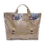 Casual Daily Newspaper printing Zipper Bags