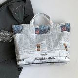 Casual Daily Newspaper printing Zipper Bags