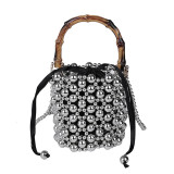 Casual Daily Patchwork Pearls Decor Bags