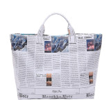 Casual Daily Newspaper printing Zipper Bags