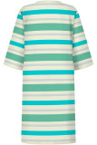 Casual Striped Print Gradient V Neck Printed Dresses