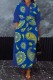 Casual Print Buttons Patchwork Turndown Collar Long Plus Size Dresses