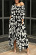 Casual Street Camouflage Print Snakeskin Print Pocket Irregular Contrast O Neck Irregular Dresses