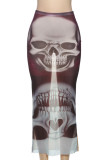 Casual Print Patchwork Contrast Regular Mid Waist Positioning Print Bottoms