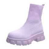 Casual Patchwork Solid Color Round Comfortable Shoes