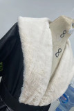Daily Pocket Patchwork Strap Design Contrast Cardigan Collar Outerwear