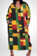 Casual Print Pocket Patchwork V Neck Long Plus Size Dresses