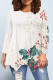 Casual Daily Floral Print Irregular Contrast O Neck Tops