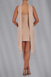 Sexy Patchwork Hot Drill Zipper Strapless Wrapped Skirt Dresses(With Ribbons Fluttering)